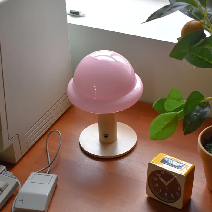 Mushroom Table Lamp Rechargeable Glass Bedroom Bedside Ornaments Creative Atmosphere Lamp Interior Decoration Small Table Lamp 5