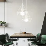 Retro Led Pendant Light E27 Iron Frame Ceiling Chandelier Lighting for Kitchen Over Table Dining Room Living Room Hanging Lamp 3