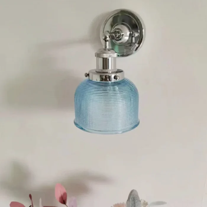 American Country Glass Wall Lamp Simple Modern Living Room Bedroom Bedside Lamp Nordic Bright Silver Aisle Background Wall Lamp 1