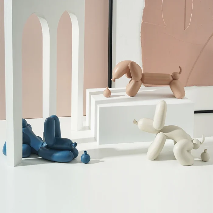 Creative Morandi color resin balloon dog sculpture living room TV cabinet desktop art figurines housewarming new home gifts 1