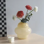 Nordic ins medieval glass vase ornaments modern minimalist high-end home living room desktop decoration flower arrangement vase 1