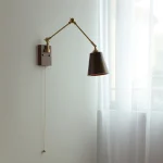 Retractable Wooden Wall Light with Rope Switch Bedside Japanese Rotatable Study Bedroom LED Light 5