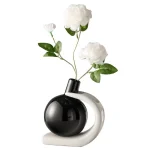 Nordic Geometric Ceramic Vase Ornaments Living Room Wine Cabinet TV Cabinet Desktop Art Dry Flower Vase Wedding Vase Decoration 5