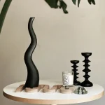 Nordic Conical Wave Vase Ornaments Living Room Bedroom Ceramic Geometric Irregular Flower Arrangement Container Christmas Gifts 4