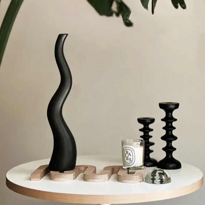 Nordic Conical Wave Vase Ornaments Living Room Bedroom Ceramic Geometric Irregular Flower Arrangement Container Christmas Gifts 4