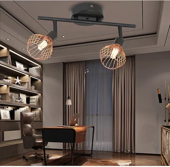 Modern Industal Chandelier 2/3 Heads Ceiling Lamp Retro Ceiling Light Bedroom Kitchen Living Room Decor Indoor Lighting Fixtures 4
