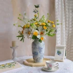 Nordic Retro Blue and White Porcelain Vase Living Room Bedroom Dining Table Flower Arrangement Container Wedding Decoration Vase 1