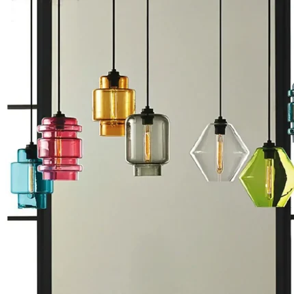 Retro Glass Pendant Light Modern loft hanging lustre industrial decor Lights Fixtures E27/E26 for Kitchen Restaurant Lamp 2