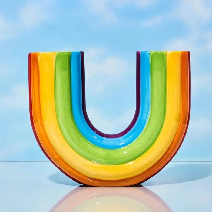 Nordic Ins Resin Rainbow Vase Home Decoration Accessories Flower Arrangement Container Wedding Vases for Table Decorations 2