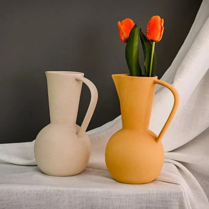 Nordic Ins Ceramic Vase Home Decoration Ornaments Crafts Vegetarian Ceramic Flower Pot Art Vases Home Decoration Ornament Gifts 2