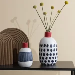 Chinese creative ceramic vase decoration retro dried flower vase living room living room desktop decoration home decoration 3