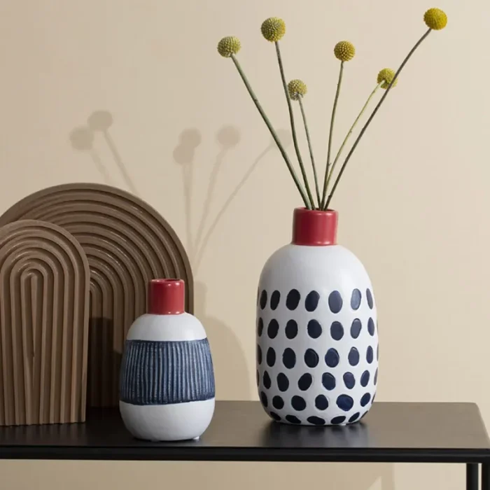 Chinese creative ceramic vase decoration retro dried flower vase living room living room desktop decoration home decoration 3