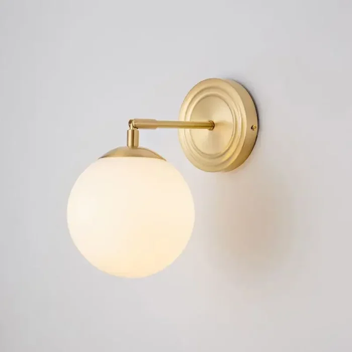 Copper Glass Ball Wall Light Bathroom LED Mirror Headlight Bedroom Bedside Dining Room Interior Decoration Wall Lamp 2