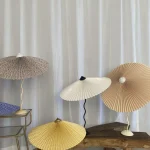 USB Pleated Umbrella Table Lamp Ins Swing Wrought Iron Master Bedroom Living Room Bedside Lamp E14 Lamp for Bedroom 2