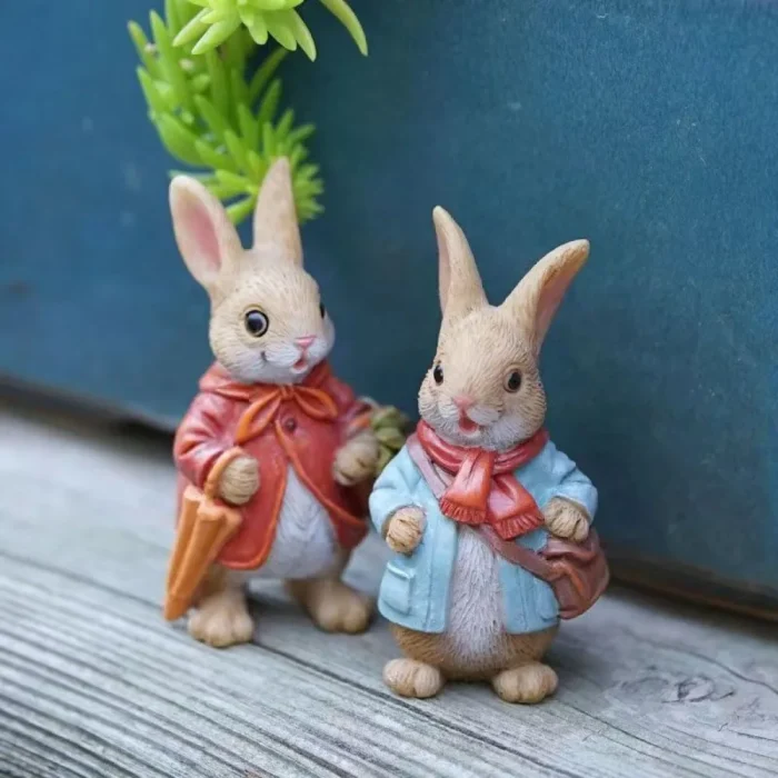 American Country Simulation Rabbit Resin Ornaments Outdoor Garden Balcony Flowerpot Micro Landscape Fleshy Pot Crafts Decoration 2