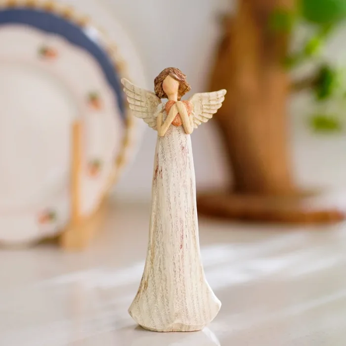 Nordic Retro Resin Angel Statue Ornament Creative Resin Handmade Statue Ornament American Home Decoration Resin Crafts 3