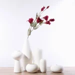 Nordic classic white ceramic vase used for home decoration accessories desk decoration modern style small ornaments crafts gifts 1