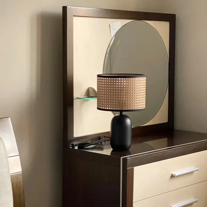 Retro Table Lamp Atmosphere Lamp Living Room Rattan Lamp Creative Bamboo Bedroom Bedside Lamp Interior Decoration Lamp 4