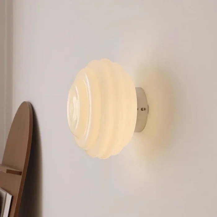 LED Background Wall Wave Wall Lamp Bedroom Balcony Ceiling Lamp Cream Retro Aisle Cloakroom Decorative Wall Lamp 5