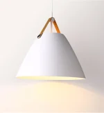 Modern Pendent Light Fixture with Leather and Iron Finish Nordic Hanging Lamp for Kitchen Dinning Living Room Bedroom Restaurant 4