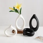 Nordic Ins Ceramic Circle Vase Ornaments Living Room Homestay Hotel Desktop Dried Flower Vase Crafts Home Decoration Accessories 3