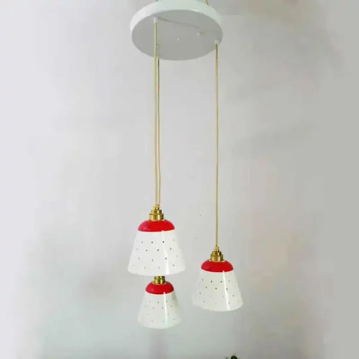 New Ceramic Chandelier Hollowed Out Restaurant Living Room Bedroom Bedside Chandelier Creative Colorful Ceramic Pendant Lamp 2