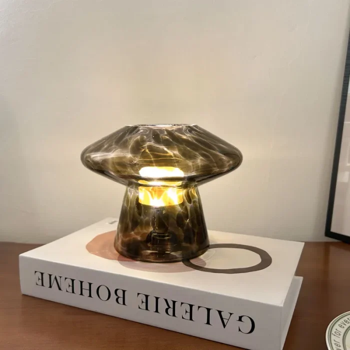 USB Dimming Creative Glass Table Lamp LED Flying Saucer Decorative Atmosphere Lamp Desk Bedroom Bedside Night Light 1