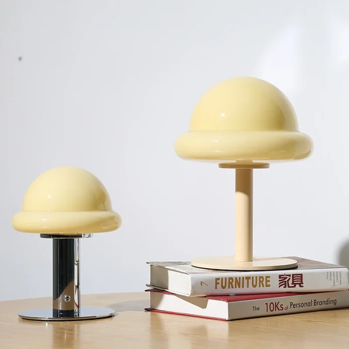 Mushroom Table Lamp Rechargeable Glass Bedroom Bedside Ornaments Creative Atmosphere Lamp Interior Decoration Small Table Lamp 4