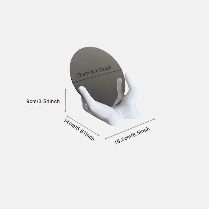 Ceramic Handheld Makeup Mirror Ceramic Ornaments Living Room Bedroom Dressing Table Hand Shaped Jewelry Storage Plate Crafts 6