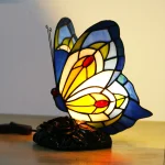Tiffany Butterfly Table Lamp Colored Glass Desk Lamp  for Children's Room Bedroom Bedside Living Room Decorative Night Light 3