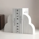 Nordic Ins Ceramic Line Shape Bookend Ornaments Living Room Wine Cabinet Bookcase Desktop Bookend Display Crafts Birthday Gifts 1