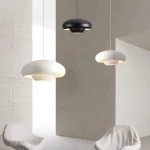 Nordic LED Pendant Lamp Simple Black and White Mushroom Lights Bedroom Dining Living Room Study Bar Indoor Home Hanging Fixtures 2