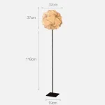 Simple Chongming Flower Floor Lamp Ins Style Retro Style Bedroom Living Room Flower Ball LED Vertical Floor Lamp 6