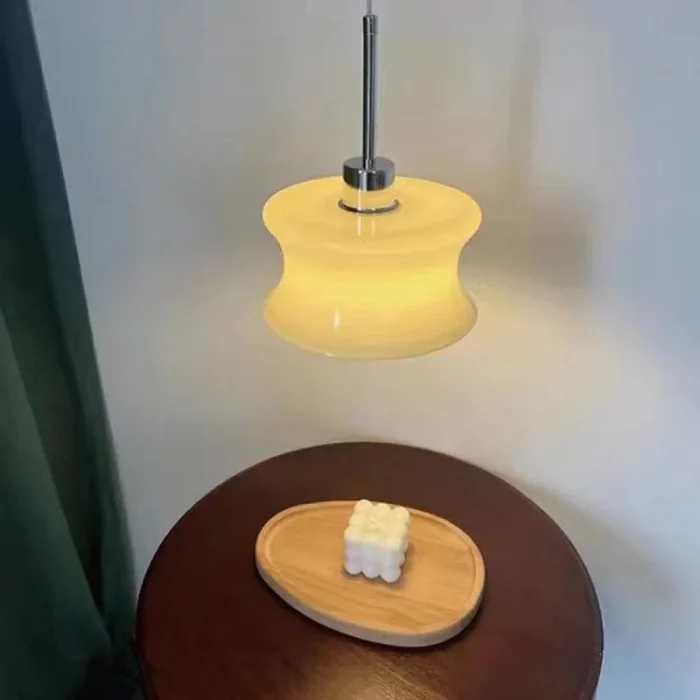 French Retro Glass Chandelier Bay Window Single-Head Balcony Lamp Post-modern Bedroom Bedside Lamp 5