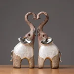 2Pcs Nordic Luxury Resin Elephant Handmade Crafts Decoration Home Living Room Office Animal Statue High Quality Ornaments Gift 5