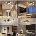 Nordic LED Chandelier Ceiling Lamp for Living Room Corridor Modern Square LED Ceiling Light for Kitchen Home Lighting Fixture 4