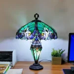 Tiffany Table Lamp for Living Room Bedroom Bedside Villa Hotel Stained Glass Desk Lamp Retro Warm Home Decor 2