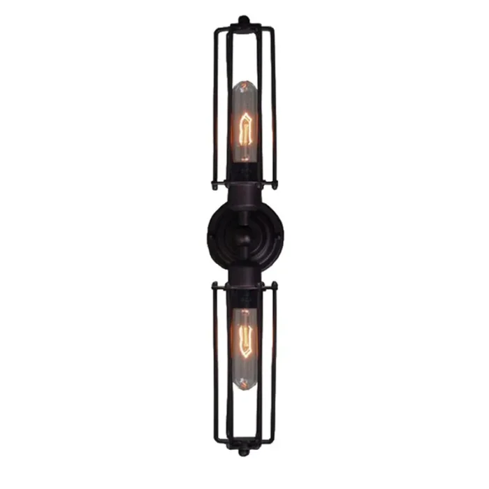 Loft Iron Black Wall Lamp Vintage Metal Cage E27 Wall Lights Sconce Bedroom Bar Counter Corridor Modern Indoor Lighting Lampshad 4
