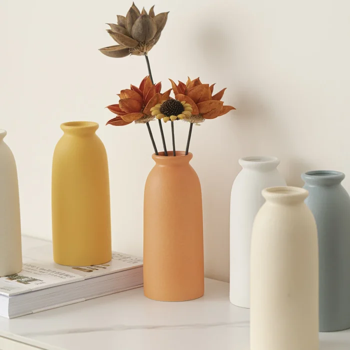 Ceramic Vase, Flower Vase Minimalism Style for Home Decor, Coffee Table Decor, Shelf Decor,Single Flower Vase 6