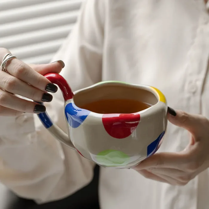 Nordic Hand-painted Ceramic Mug Ornaments Living Room Table Coffee Milk Cup Set Afternoon Tea Set Home Decoration Accessories 2
