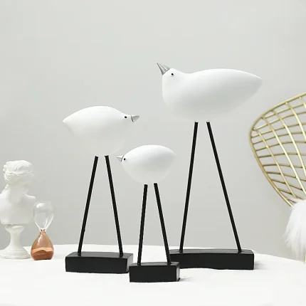 European Resin Bird Statue Creative Home Furnishings Living Room Wine Cabinet Decoration Office Desktop Figurines Crafts Gifts 1