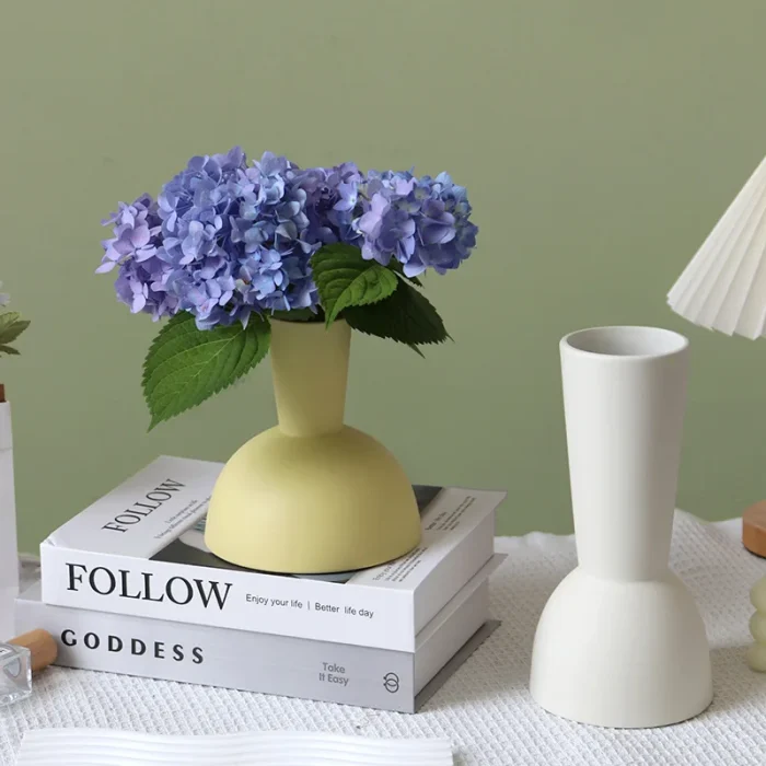 Nordic Geometry Art Vase Ornaments Creative Home Decoration Accessorie Desktop Ceramic Flower Arrangement Container Flower Vase 2