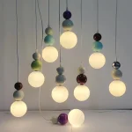 Living Room Dining Room Line Small Chandelier Nordic Cream Wind Bedside Bedroom Porch Modern Study Pendant Lights 4