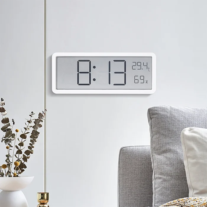 Digital Alarm Clock LCD Display Multifunctional Temperature Humidity Alarm Clock Ultra Thin Electronic Clock Room Home Decor 3