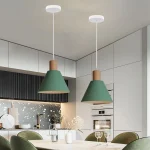 Nordic Wood Pendant Lights Vintage Modern LED Hanging Lamp for Living Room Kitchen Island Home Loft Industrial Decor Luminaire 6
