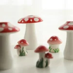Nordic Ceramic Mushroom Vase Ornaments Living Room Porch Desktop Flower Arrangement Container Christmas Decoration Accessories 3