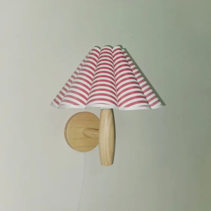 Log Color Wood Wall Lamp Petal Lamp Entrance Corridor Balcony Aisle Lamp Atmosphere Night Light Bedroom Bedside Decorative Lamp 5