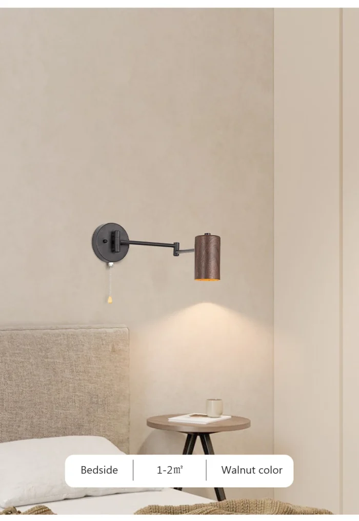 Nordic wall lamp Restaurant bedside bedroom retractable swing arm folding study reading eye protection LED lamps 6