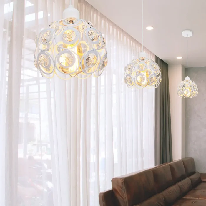 Modern Pendant Lamp E27 Industrial Lights for Bedroom Hanging Lighting Nordic Crystal K9 Lampshade LED Bulb Kitchen Chandeliers 5