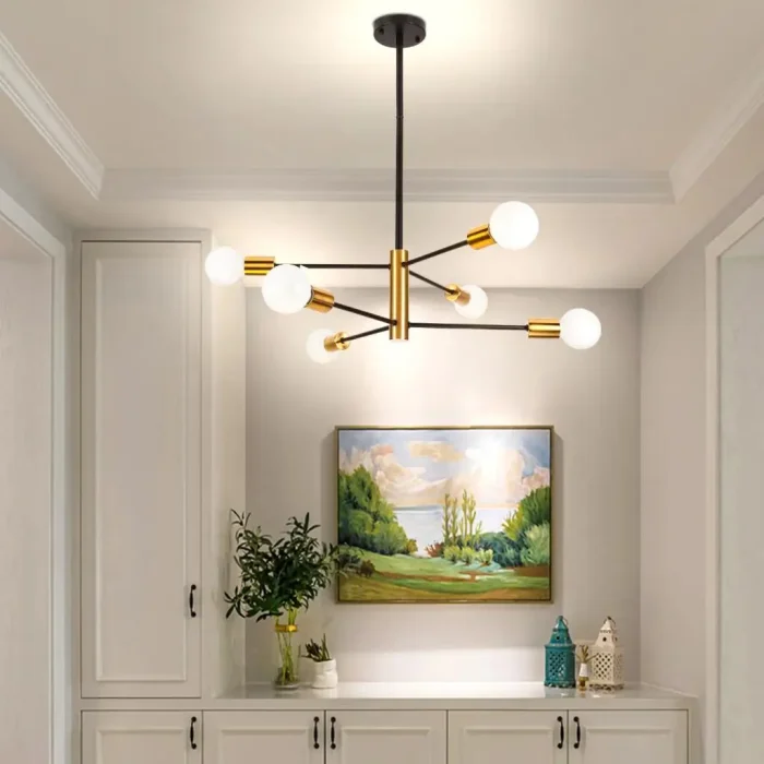 Vintage Ceiling Chandelier Creative LED Decor Hanging Lamps American Brushed Antique Loft Home Decor Lustre Indoor Lighting E27 2